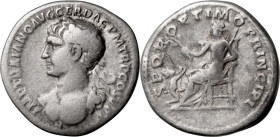 Trajan. Denarius; Trajan; 98-117 AD, Rome, c. 106-7 AD, Denarius, 3.07g. Woytek-220qq-1 (7 spec.), pl. 44 (same dies). Obv: IMP TRAIANO AVG GER DAC P ...