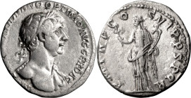 Trajan. Denarius; Trajan; 98-117 AD, Rome, 114-6 AD, Denarius, 3.23g. Woytek-519t+ (5 spec.). Obv: with name NER and title OPTIMO, bust laureate r., w...