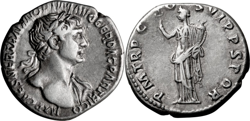 Trajan. Denarius; Trajan; 98-117 AD, Rome, 116 AD, Denarius, 3.22g. Woytek-553x ...