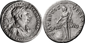 Trajan. Denarius; Trajan; 98-117 AD, Rome, 116 AD, Denarius, 3.08g. Woytek-562h (6 spec.). Obv: With title PART[HI]CO, Bust laureate, draped, cuirasse...