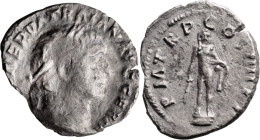 Trajan. Quinarius; Trajan; 98-117 AD, Rome, 101-2 AD, Quinarius, 1.23g. Woytek-101a (5 spec.), King-33 (3 spec.), C-235 (20 Fr.). Obv: [IMP CAES] NERV...