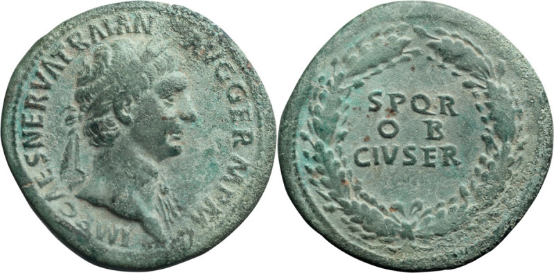 Trajan. ; Trajan; 98-117 AD, Rome, Sestertius 98 AD, 21.24g. Woytek-42b (2 spec....