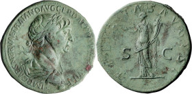 Trajan. Sestertius; Trajan; 98-117 AD, Rome, 112/113-114 AD, Sestertius, 27.87g. Woytek-480ff (new combination). Obv: Dated COS VI, not yet "Optimus";...