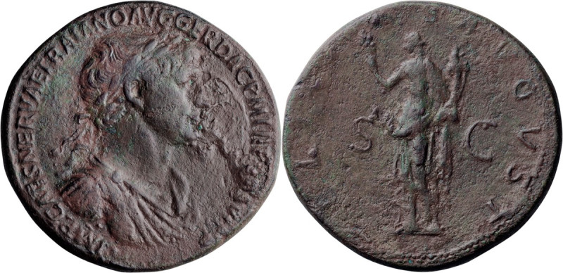 Trajan. Sestertius; Trajan; 98-117 AD, Rome, 112/113-114 AD, Sestertius, 24.57g....