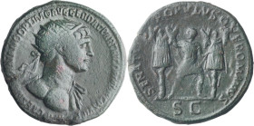 Trajan. Dupondius; Trajan; 98-117 AD, Rome, 116-7 AD, Dupondius, 13.58g. Woytek-586x (11 spec.), pl. 117 (same dies). Obv: Long legend including COS V...