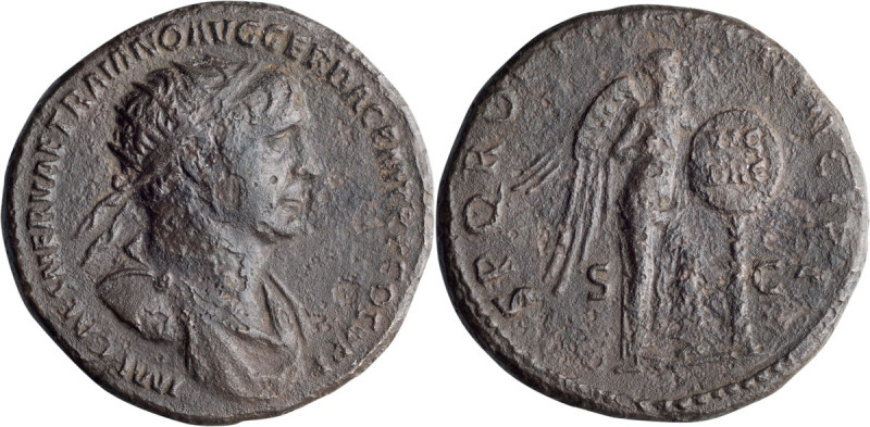 Trajan. Dupondius; Trajan; 98-117 AD, Rome, c. 104-7 AD, Dupondius, 11.85g. Woyt...