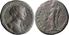 Trajan. Dupondius; Trajan; 98-117 AD, Rome, 115-6 AD, Dupondius, 15.00g. Woytek-535h (2 spec.), pl. 108 (same obv. die). Obv: IMP CAES NER TRAIANO OPT...