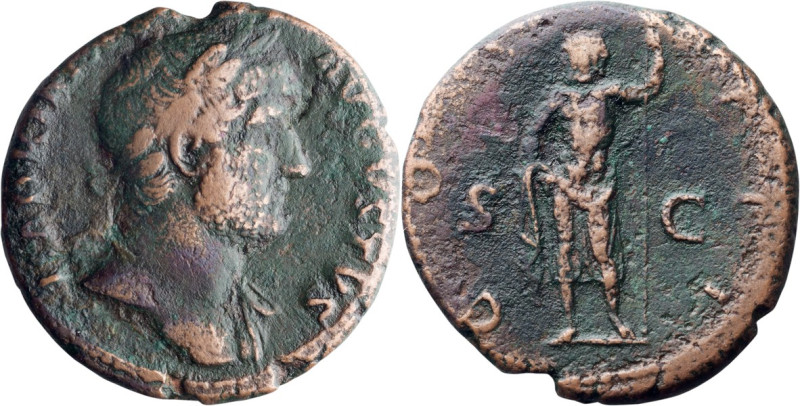 Hadrian. 40-as; Hadrian; 117-138 AD, Rome, As, 10.25g. RIC-748, pl. 87, 3rd ill....