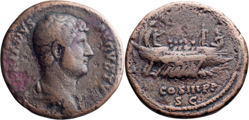 Hadrian. ; Hadrian; 117-138 AD, Rome, c. 129-31 AD, As (red metal), 11.17g. Obv:...