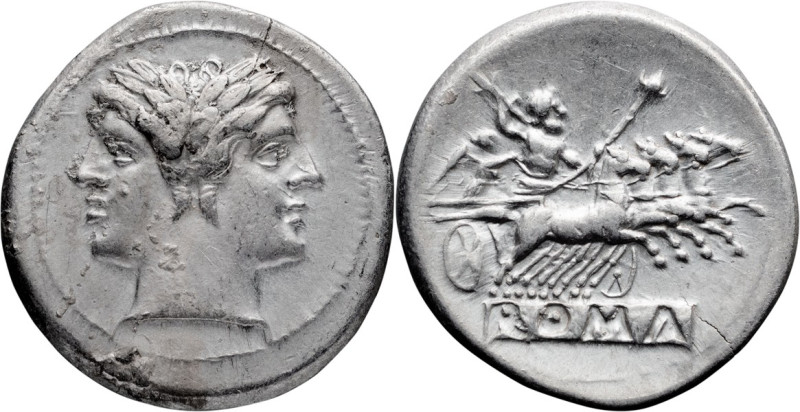 Anonymous. Quadrigatus; Anonymous; 225-212 BC, Quadrigatus (Didrachm), 6.62g. Cr...