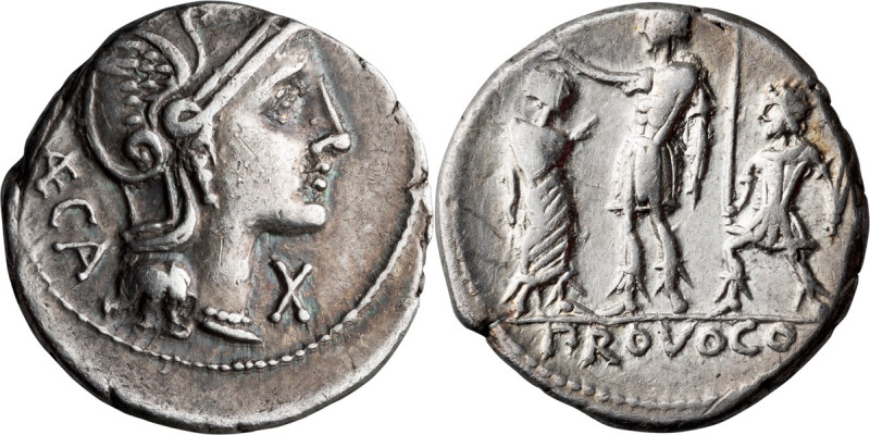 P. Laeca. Denarius; P. Laeca; 110-109 BC, Denarius, 3.99g. Cr-301/1, Syd-571, RS...