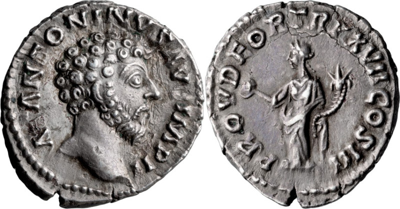 Marcus Aurelius. Denarius; Marcus Aurelius; 161-180 AD, Rome, 162-163 AD, Denari...