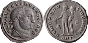 Severus II as Caesar. Follis; Severus II as Caesar; 305-306 AD, Antioch, 305 AD, Follis, 9.81g. RIC-71a p. 624 note. Obv: FL VAL SEVERVS NOB CAES Head...