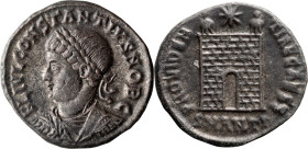 Constantius II as Caesar. Follis; Constantius II as Caesar; 324-337 AD, Antioch, 325-6 AD, Follis, 3.97g. RIC-66. Obv: Bust l. Rx: PROVIDENTIAE CAESS ...