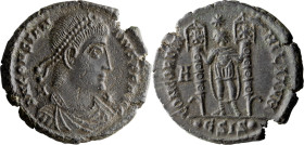 Issue of Vetranio, in name of Constantius II. Centenionalis; Issue of Vetranio, in name of Constantius II; 337-361 AD, Centenionalis, Siscia, 350 AD, ...