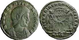 Decentius as Caesar. AE 2; Decentius as Caesar; 350-353 AD, Amiens, 351 AD, AE 2, 3.71g. Bastien-106, RIC-6. Obv: D N DECENTIVS NOB CAES Bare-headed, ...