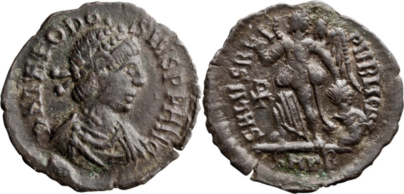 Theodosius I. AE 4; Theodosius I; 379-395 AD, Cyzicus, c. 388-95 AD, AE 4, 0.62g...