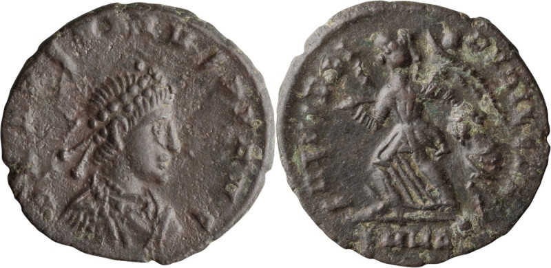 Arcadius. AE 4; Arcadius; 383-408 AD, Heraclea, 388-92 AD, AE 4, 1.12g. RIC-26c....