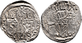 John V and Anna of Savoy. Basilikon; John V and Anna of Savoy; 1341-1347 AD, Constantinople, Basilikon, 0.85g. DO-1079, Sear-2503. Obv: Christ enthron...