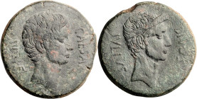 Octavian and Divus Julius Caesar. Dupondius; Octavian and Divus Julius Caesar; c. 38 BC, Dupondius, 20.21g. RPC-620. Obv: CAESAR DIVI F, head of Octav...