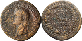 Caligula. Sestertius; Caligula; 37-41 AD, Rome, 40-41 AD, Sestertius, 26.64g. Paris-116 (same dies), BM-p. 157 note, C-26 (8 Fr.), RIC-53 (R2). Obv: C...