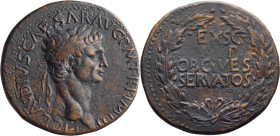 Claudius I. Sestertius; Claudius I; 41-54 AD, Uncertain Thracian Mint, c. 51-4 AD, Sestertius, 26.53g. C-39, RIC-112 (Thracian mintage not recognized)...
