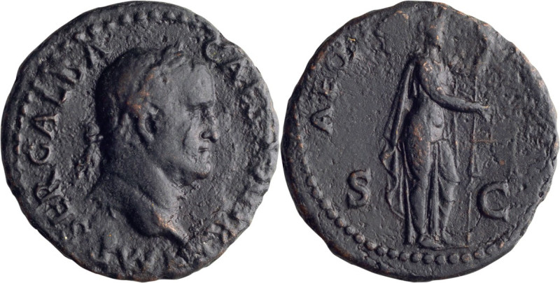 Galba. 40-as; Galba; 68-69 AD, Rome, As, 9.99g. Kraay-415 (Dies Axii / Piii), RI...