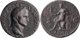 Galba. 40-as; Galba; 68-69 AD, Lugdunum, As, 10.82g. Kraay-345-7 (3 spec.), BM-248, RIC-141. Obv: [SER] GALBA IMP CAES - AR AVG P M TR P [P P] Head la...