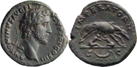 Antoninus Pius. 40-as; Antoninus Pius; 138-161 AD, Rome, 143/4 AD, As, 10.01g. RIC-734. Obv: ANTONINVS AVG PIVS P P TR P COS III, Laureate head of Ant...