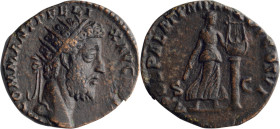 Commodus. Dupondius; Commodus; 177-192 AD, Rome, 191 AD, Dupondius, 9.21g. C-28 (Paris, 6 Fr.), RIC-, BM-. Obv: [M] COMM ANT P FELI - X AVG [BRIT P P]...
