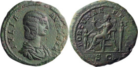 Julia Domna. 40-as; Julia Domna; Rome, 196-211 AD, As, 12.12g. RIC-875. Obv: IVLIA AVGVSTA, Bust of Julia Domna, hair waved and coiled at back, draped...