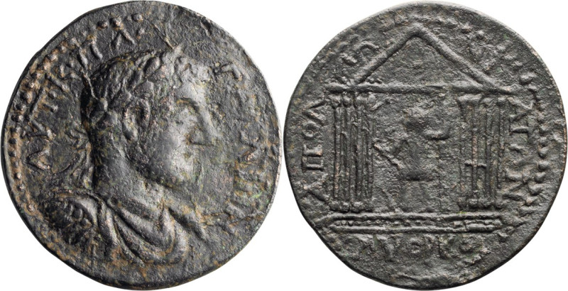 Gallienus. AE 33 medallion; Gallienus; 253-268 AD, Apollonia Mordiaeum, Pisidia,...