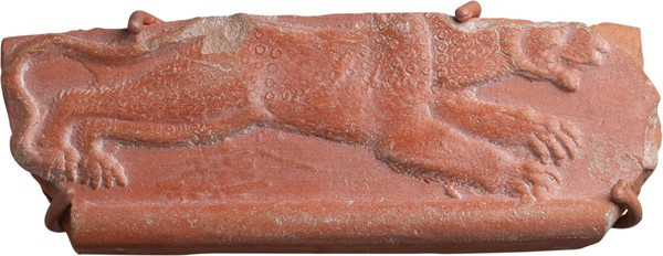 Roman North African Red Ware Fragment, Panther; Roman North African Red Ware Fra...