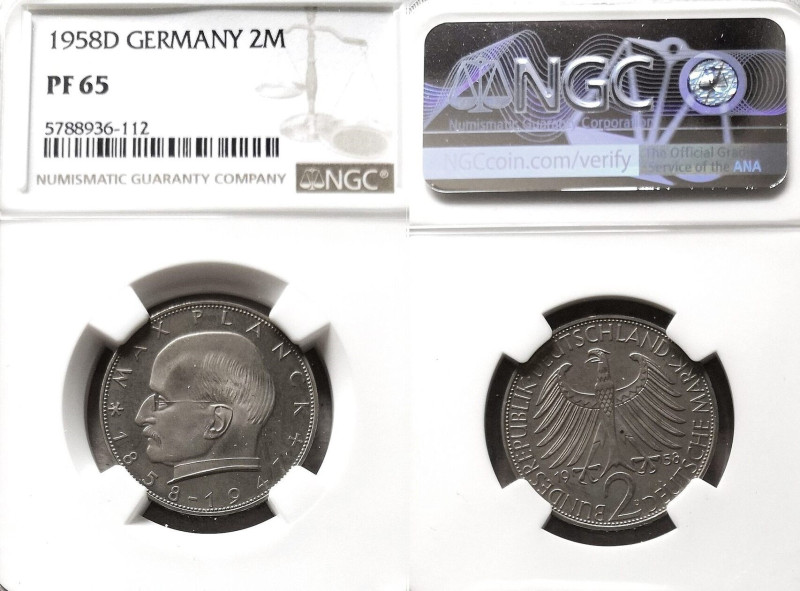 Bundesrepublik Deutschland
2 Deutsche Mark 1958 D, Max Planck. Jaeger 392, PF65