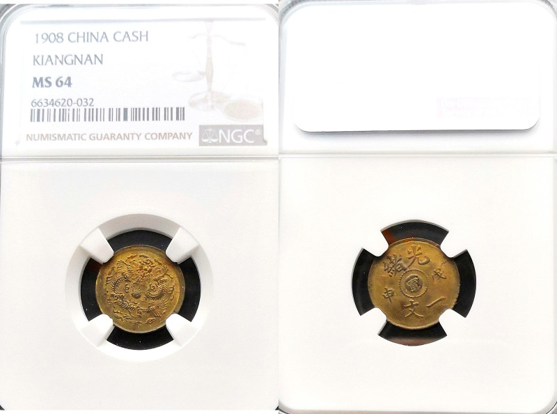 CHINA. Kiangnan. Cash, CD (1908). Kuang-hsu (Guangxu).
CL-KN.74; KM-Y-7K