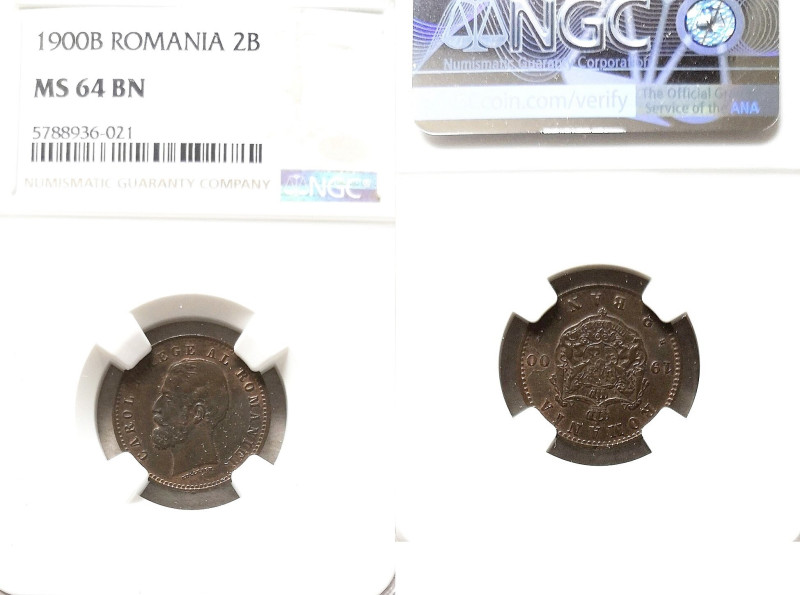 ROMANIA. Carol I (1866-1914). 2 Bani (1900). Bucharest.

Obv: CAROL I REGE AL RO...