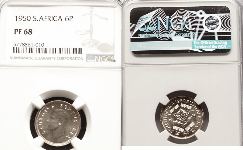 Südafrika
Georg VI., 1936-1952
6 Pence 1950. Aufl. nur 500 Exemplare. Im NGC-Bli...