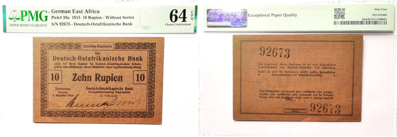 Deutsch Ostafrika, 10 Rupien 1915, pick 38a, PMG64