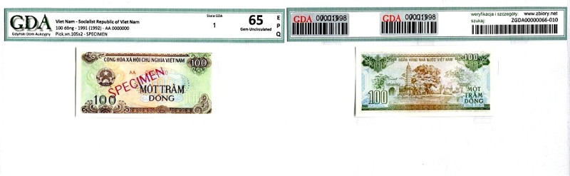 Vietnam 100 Dong 1991 Specimen
P# 105s2; UNC, GDA65