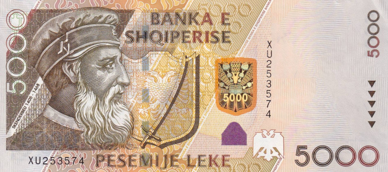 Albania, 5.000 Leke, 2013, UNC, p75b

There are small cracks in the corners
...