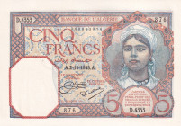 Algeria, 5 Francs, 1933, UNC, p77

Staple holes, Light handling

Estimate: USD 30-60