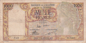 Algeria, 1.000 Francs, 1958, FINE, p107b

There are pinholes, split and stains

Estimate: USD 50-100