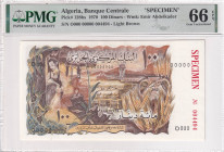 Algeria, 100 Dinars, 1970, UNC, p128bs, SPECIMEN

PMG 66 EPQ

Estimate: USD 400-800