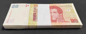 Argentina, 20 Pesos, 2003, UNC, p355, BUNDLE

(Total 100 Banknotes)

Estimate: USD 50-100