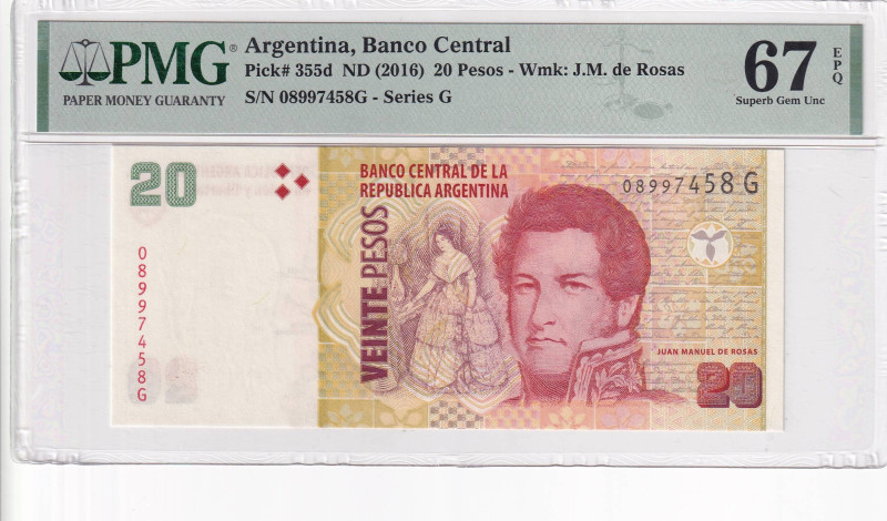 Argentina, 20 Pesos, 2016, UNC, p355d

PMG 67 EPQ, High condition 

Estimate...