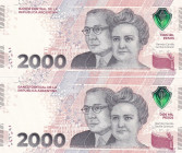 Argentina, 2.000 Pesos, 2023, UNC, p368, (Total 2 consecutive banknotes)

Estimate: USD 20-40