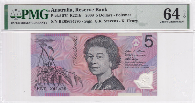 Australia, 5 Dollars, 2008, UNC, p57f

PMG 64 EPQ

Estimate: USD 30-60