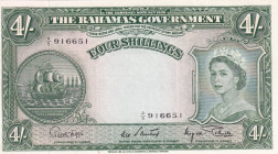 Bahamas, 4 Shillings, 1961, XF, p13c

Queen Elizabeth II Portrait

Estimate: USD 40-80