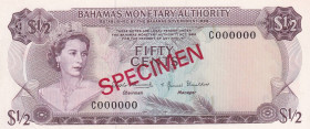 Bahamas, 1/2 Dollar, 1968, UNC, p26

Queen Elizabeth II Portrait

Estimate: USD 50-100