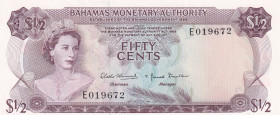 Bahamas, 50 Cents, 1968, UNC, p26a

Queen Elizabeth II Portrait, Counting mark, teller mark

Estimate: USD 40-80